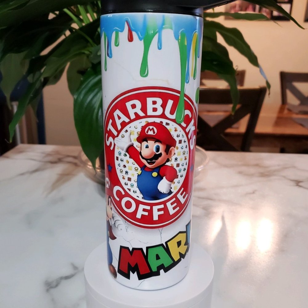 Mario Coffee 20oz Tumbler  with duo lids 🎉sale